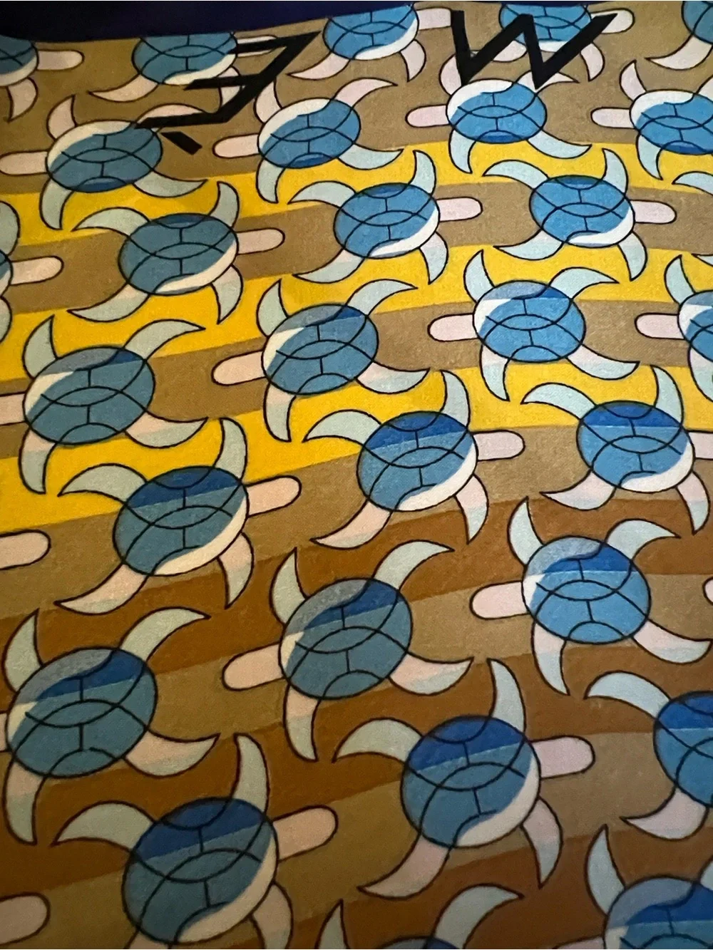 Hermès Yellow, Blue Scarf with Carriage Motif turtles 100% silk w/box bag tags